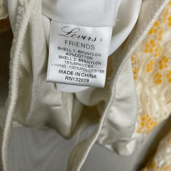 Lovers + Friends Lace Layla Bodysuit Top Floral Yellow White Womens Size XS - Picture 11 of 12